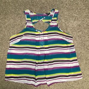 Torrid sheer lightweight colorful tank top shirt  2 (2x)‎ striped flowy casual